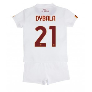 AS Roma Paulo Dybala #21 kläder Barn 2022-23 Bortatröja Kortärmad (+ korta byxor)